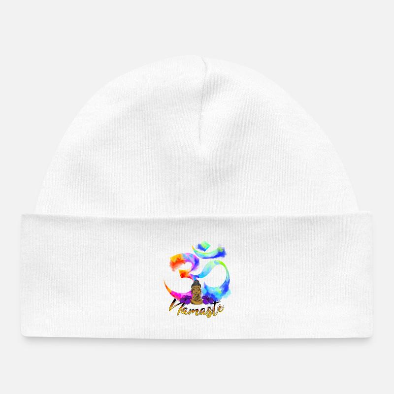 Namaste Arc Iris Bouddha - Bonnet bébé bio - blanc