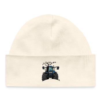 0503 BlueTractor TM115 - Bonnet bébé bio - blanc - Devant