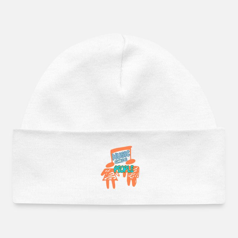 music copnnects people1 - Bonnet bébé bio - blanc