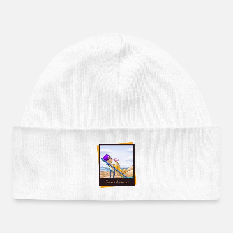 Souvenir de vacances - Bonnet bébé bio - blanc