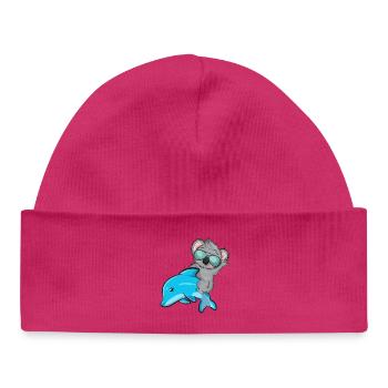 Koala et Delfin - Bonnet bébé bio - blanc - Devant