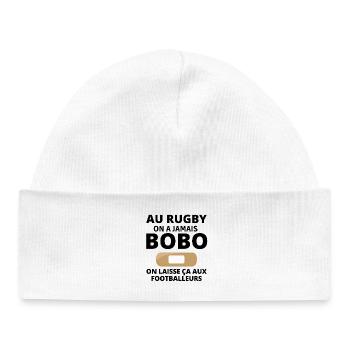 rugby, rugby sport, rugby humour, fan de rugby - Bonnet bébé bio - blanc - Devant