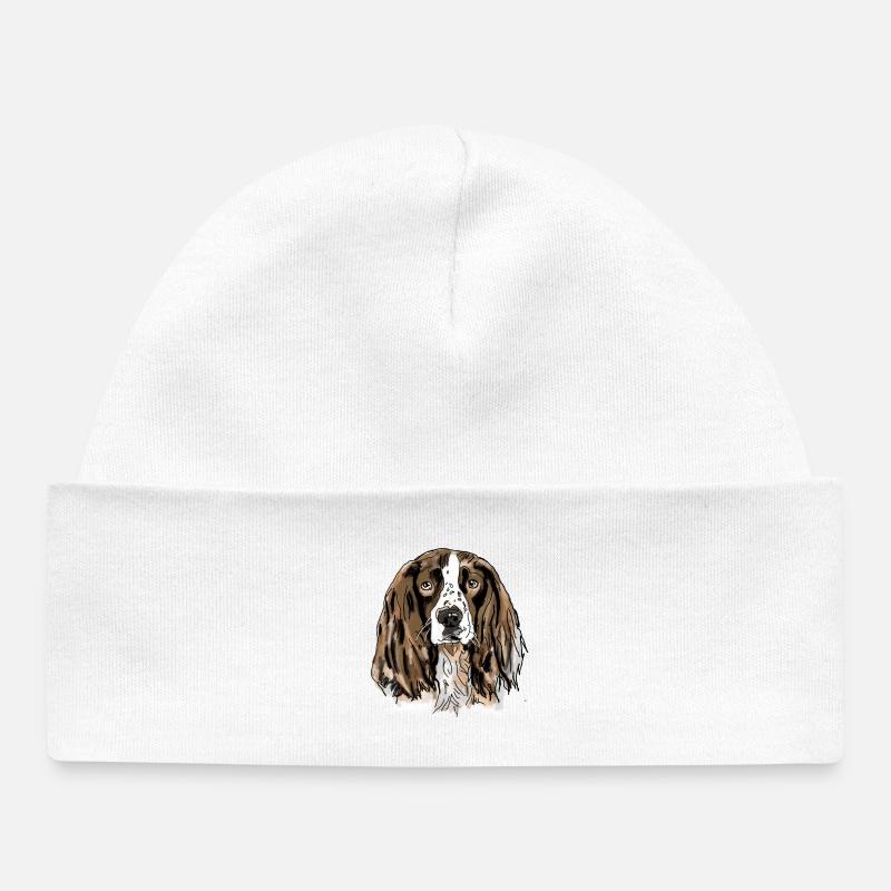 Épagneul - Bonnet bébé bio - blanc