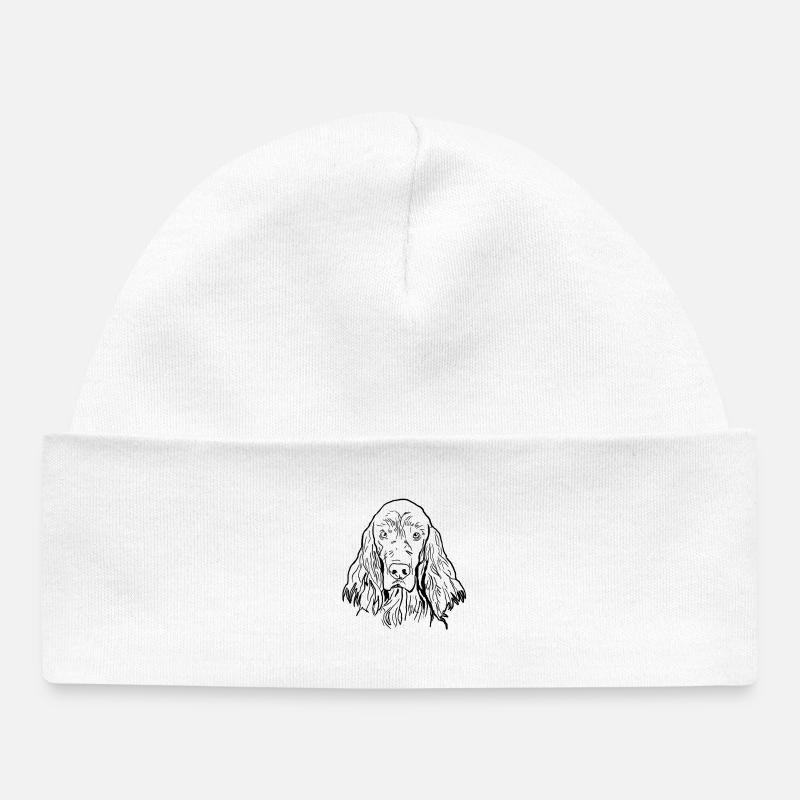 Setter irlandais - Bonnet bébé bio - blanc