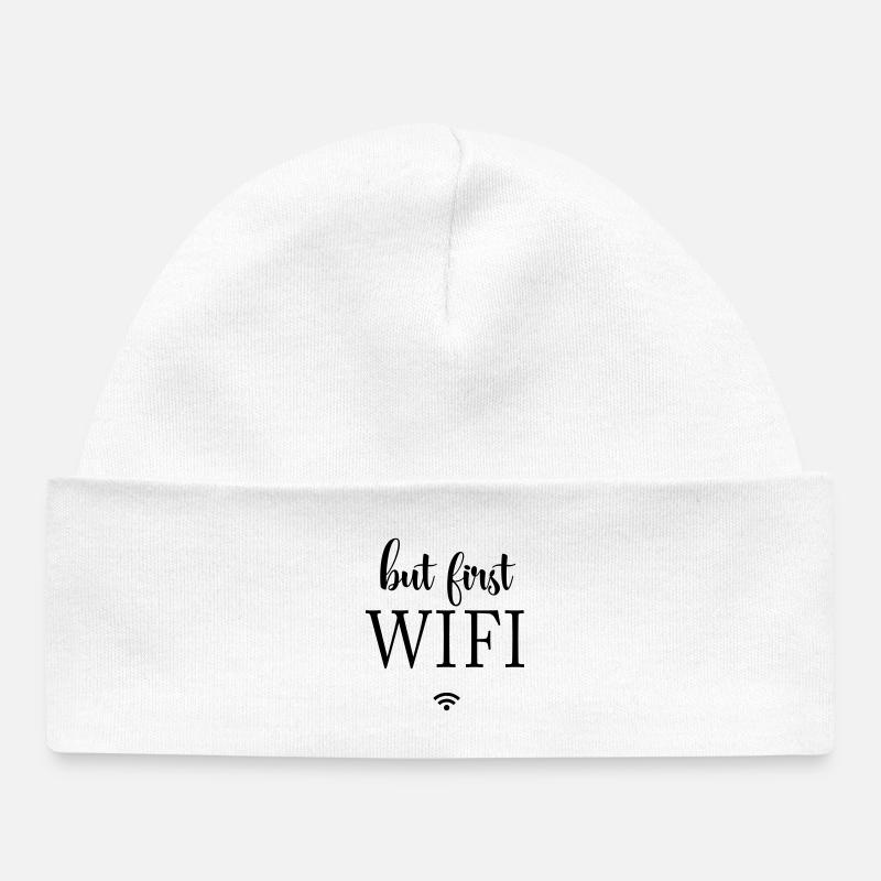 Black Surfaces Minimal Design - Baby Organic Beanie - white