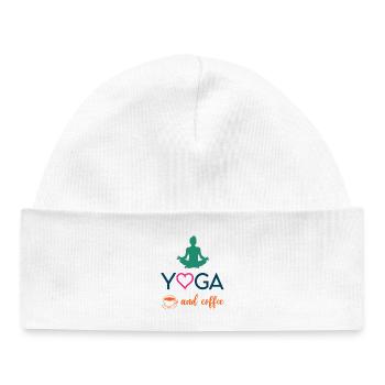 Yoga et café - Bonnet bébé bio - blanc - Devant