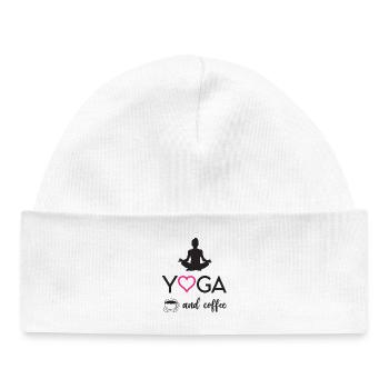 Yoga et café - Bonnet bébé bio - blanc - Devant