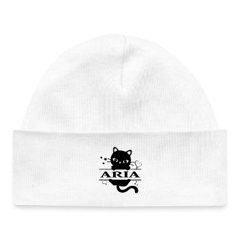 Aria T-Shirt Katze Katze Geschenkidee T-Shirt - Baby Organic Mütze - Weiß - Vorne