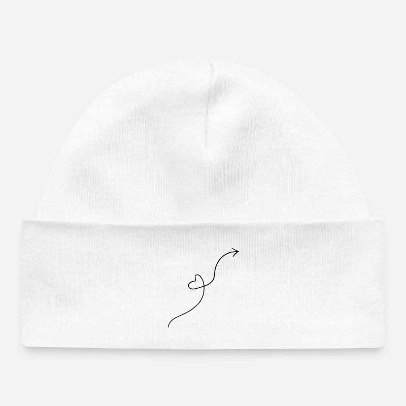 Flèche du cœur - Bonnet bébé bio - blanc