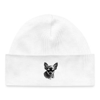 Short-haired Chihuahua - Baby Organic Beanie - white - Front