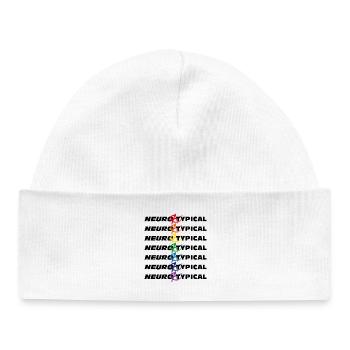 Neuroatypique aux couleurs de l’arc-en-ciel et signe de l’anarchie - Bonnet bébé bio - blanc - Devant