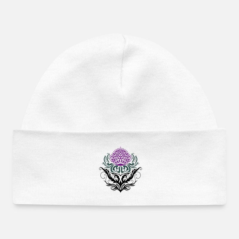 Chardon pourpre Chardon - Bonnet bébé bio - blanc
