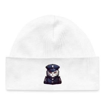 Chat de police - Bonnet bébé bio - blanc - Devant