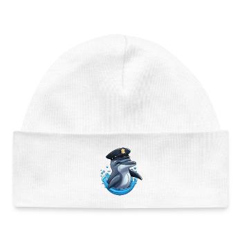 Police des dauphins - Bonnet bébé bio - blanc - Devant