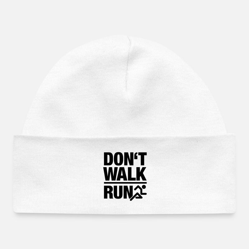 Ne marchez pas, courez - Bonnet bébé bio - blanc