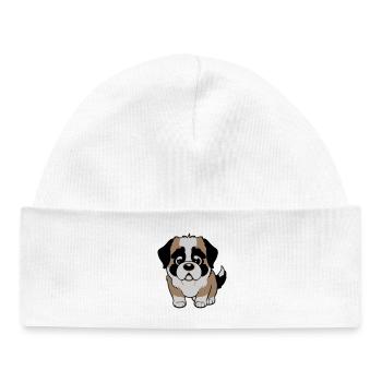St. Bernard dog - Baby Organic Beanie - white - Front