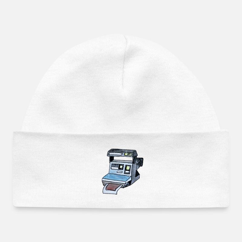 Caméra - Bonnet bébé bio - blanc