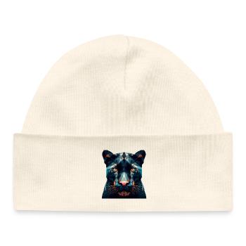 Une panthère dans le style polygonal - Bonnet bébé bio - blanc - Devant