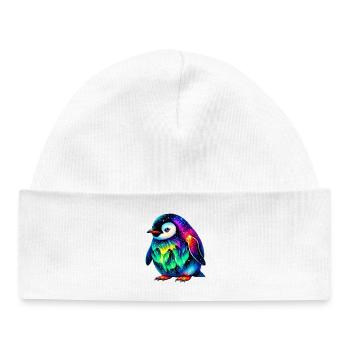 Aurora Borealis Penguin - Baby Organic Beanie - white - Front