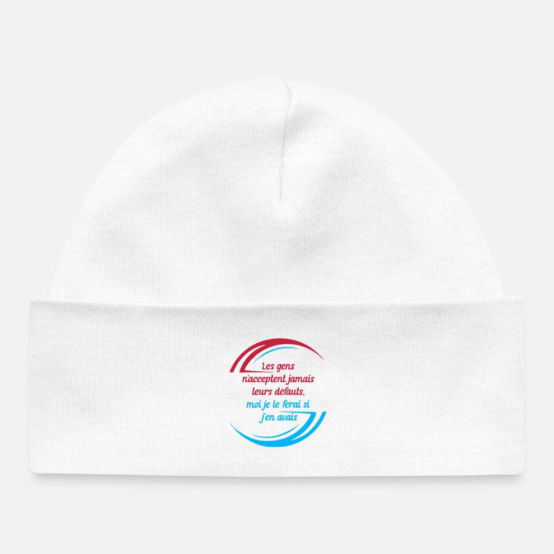 Les défauts des gens - Bonnet bébé bio - blanc