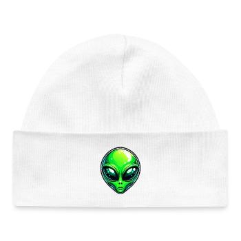 Alien extraterrestre martien - Bonnet bébé bio - blanc - Devant