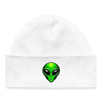 Alien extraterrestre martien - Bonnet bébé bio - blanc - Devant