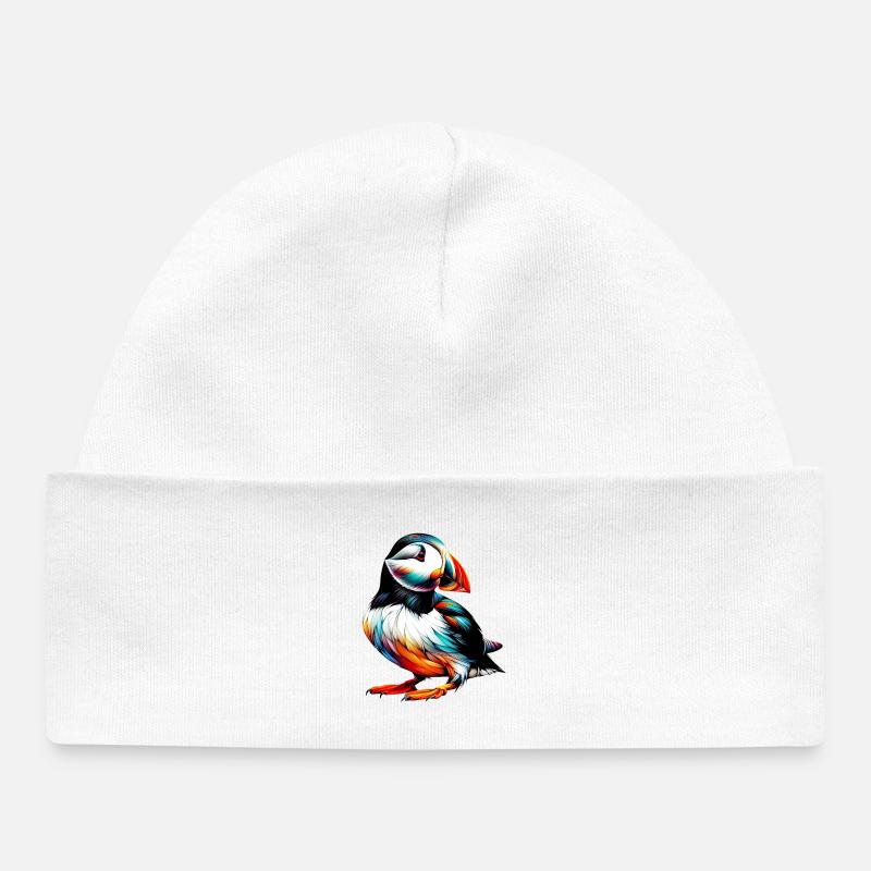 Macareux - Bonnet bébé bio - blanc