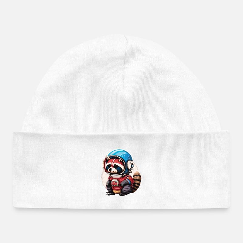Spaceman raton laveur avec smartphone - Bonnet bébé bio - blanc
