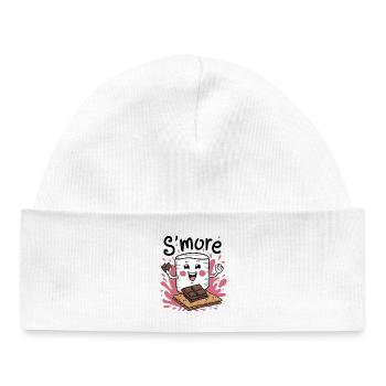 Happy S'more Connoisseur with Chocolate - Baby Organic Beanie - white - Front