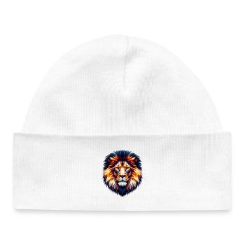 Polygonal Lion - Bonnet bébé bio - blanc - Devant