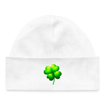 Four-leaf clover - Baby Organic Beanie - white - Front