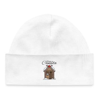 Snowy Canadian Cottage - Baby Organic Beanie - white - Front
