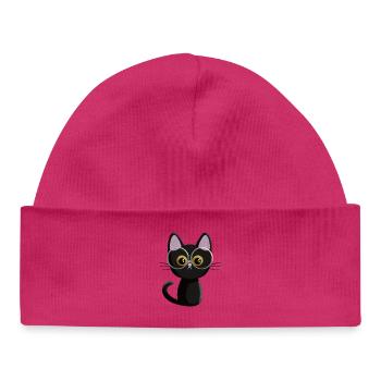 Black cat - Baby Organic Beanie - white - Front