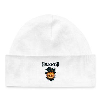halloween, citrouille, sorcellerie, faire peur - Bonnet bébé bio - blanc - Devant