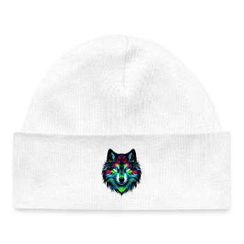 Wolf - Baby Organic Beanie - white - Front