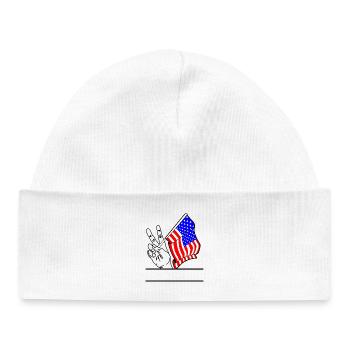 Flag USA transparent peace sign text space - Baby Organic Beanie - white - Front