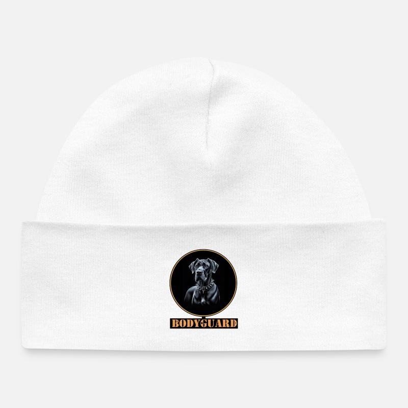 Chien Garde du Corps - Dogue Allemand - Bonnet bébé bio - blanc