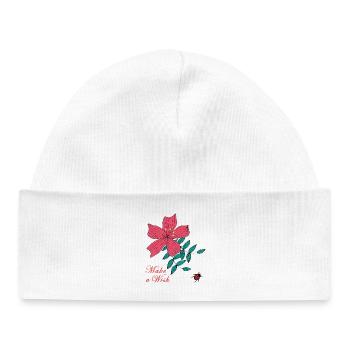 Faire un vœu - Bonnet bébé bio - blanc - Devant