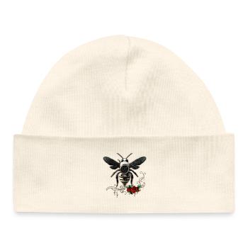 Symbiosis of nature and technology: The bee is - Baby Organic Beanie - white - Front