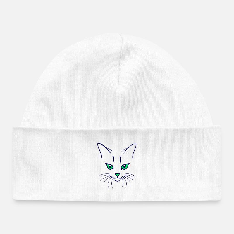 42 Couleur chat - Bonnet bébé bio - blanc