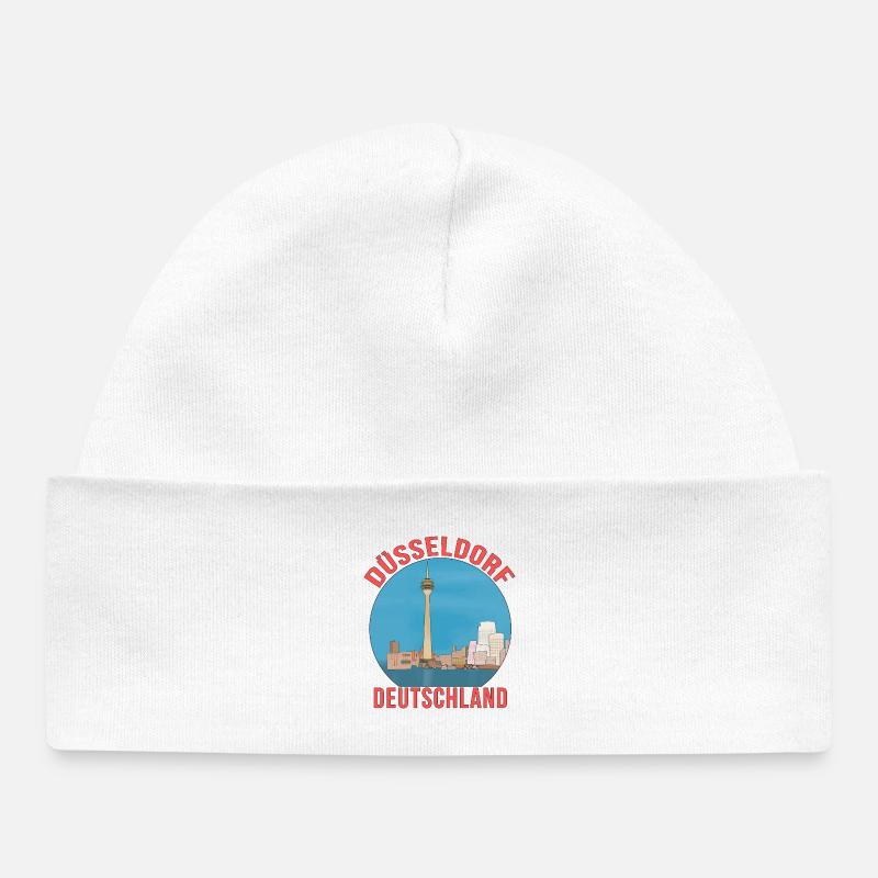 Düsseldorf Germany - Baby Organic Beanie - white