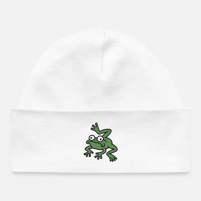 Cuisse de grenouille Derpy - Bonnet bébé bio - blanc