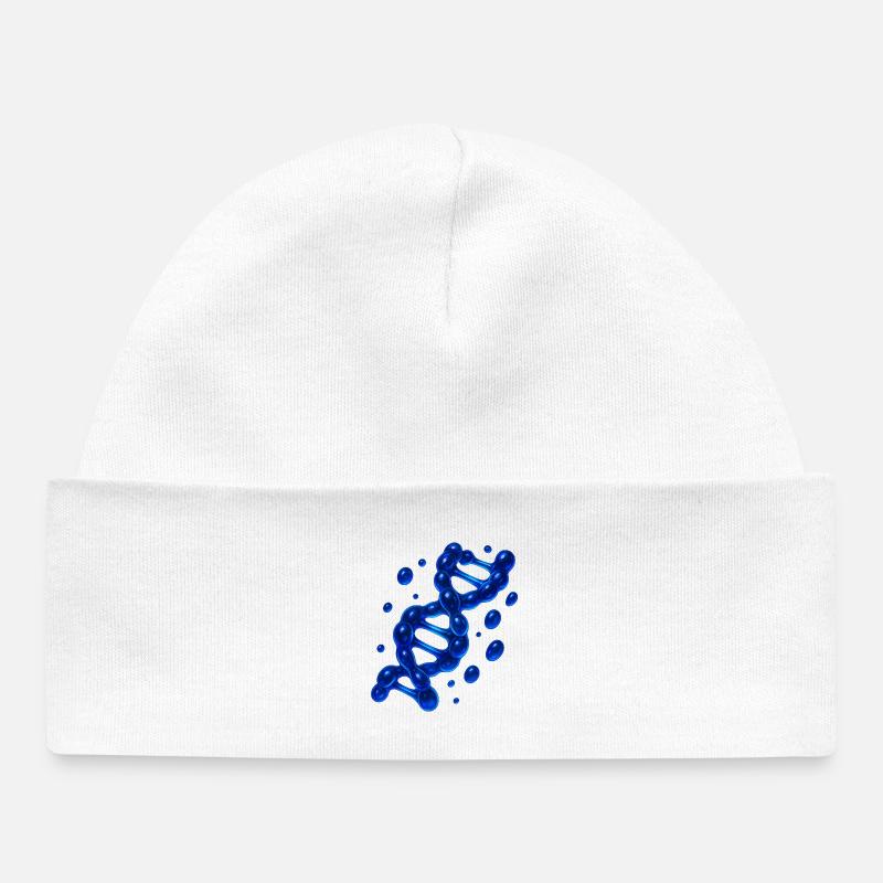 3D DNS Helix Molekül Blau - Baby Organic Mütze - Weiß