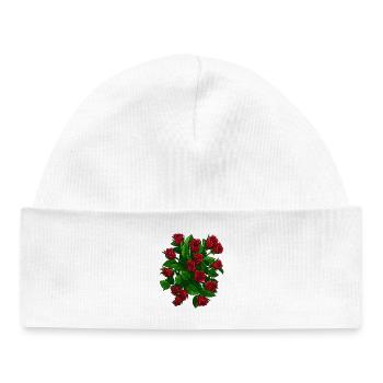 Elegant roses in bloom - Baby Organic Beanie - white - Front