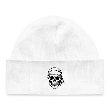 Crâne de pirate - Bonnet bébé bio - blanc - Devant