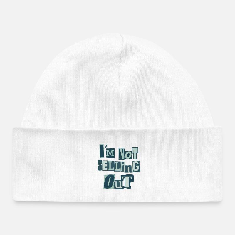 Je ne suis pas en rupture de stock (vert) - Bonnet bébé bio - blanc