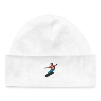 Planche à neige - Bonnet bébé bio - blanc - Devant