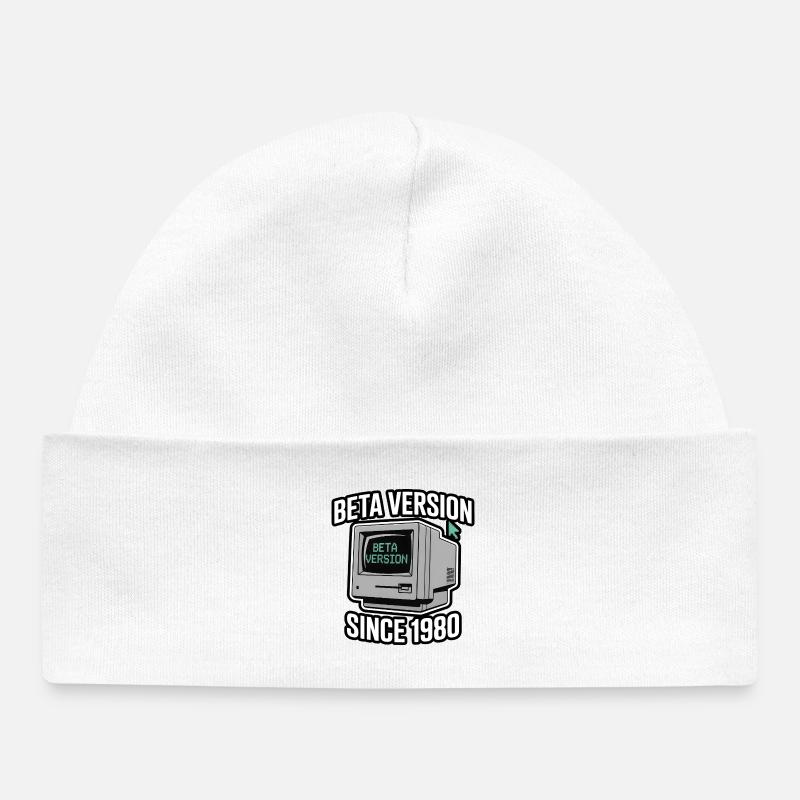 Conception de la version bêta de l’ordinateur rétro - Bonnet bébé bio - blanc