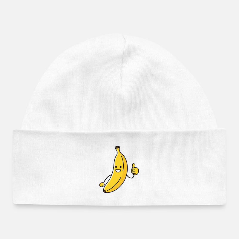Une drôle de banane - Bonnet bébé bio - blanc