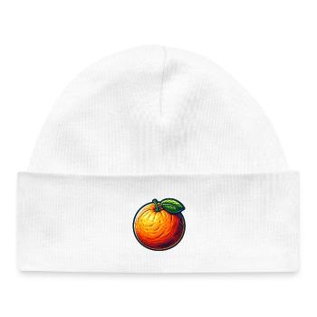 Colorful Illustrated Orange - Baby Organic Beanie - white - Front